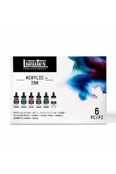 Liquitex Professional Akrilik Mürekkep set 6x30ml Muted Collection + White