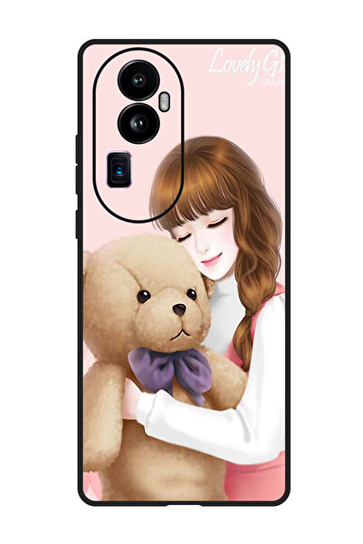 Theodor جراب حماية لهاتف Oppo Reno 10 Pro Plus مع فتاة لطيفة مع دب