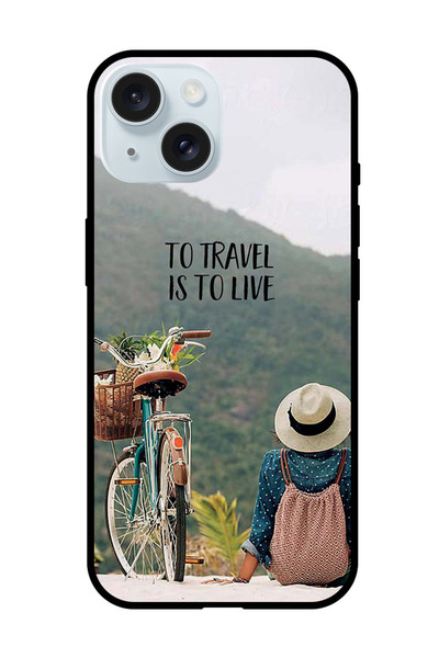 Theodor جراب واقٍ مضاد للخدش والصدمات لهاتف iPhone 15 للسفر هو للعيش