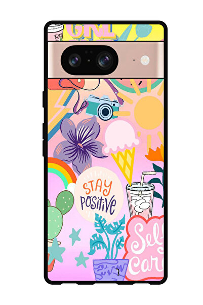 Theodor جراب واقٍ مضاد للخدش والصدمات لهاتف Google Pixel 8، حافظ على إيجابيتك