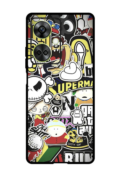 Theodor جراب واقٍ مضاد للخدش والصدمات لهاتف OnePlus Nord CE 3 بتصميم كرتوني