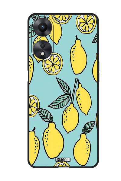 Theodor جراب واقٍ مضاد للخدش والصدمات لهاتف Oppo A98، لون ليموني، فيروزي