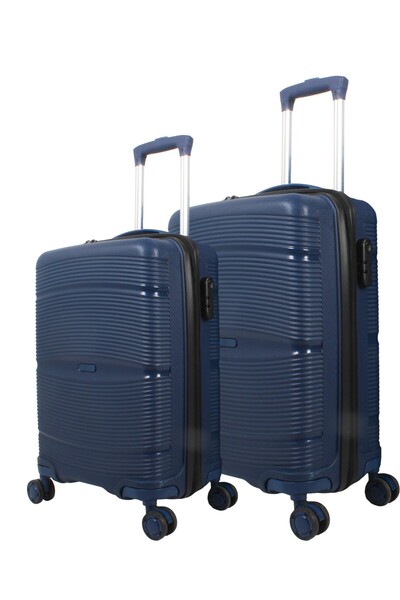 EGA PP ÇİZGİLİ BAVUL 2'Lİ SET ORTA BOY ve KÜÇÜK (KABİN) BOY