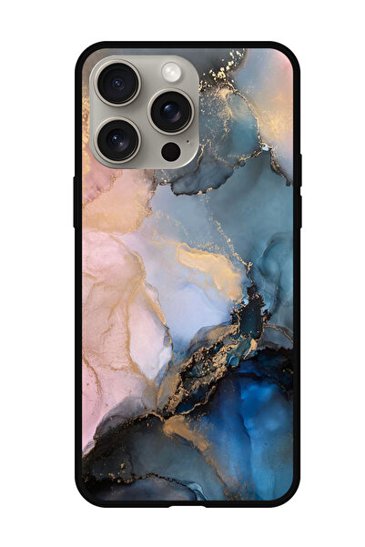 Theodor جراب واقٍ مضاد للخدش والصدمات لهاتف iPhone 15 Pro Max رخامي ملون (2)