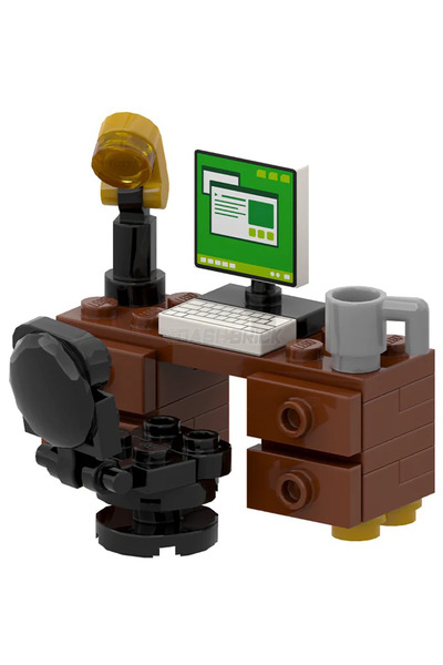 LEGO Orjinal Aksesuar Moc Custom Minifigür Modular Building Bina Ofis Bilgisayar Masası