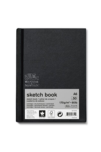 Winsor Newton Winsor & Newton Eskiz Çizim Bloknotu (Sert Ciltli) Siyah Hafif Dokulu 170gr 50 Sayfa A6 (10,5x14,8cm