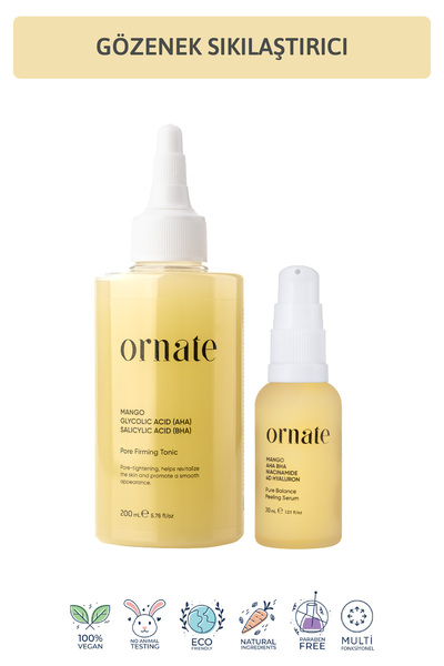 ORNATE Siyah Nokta ve Gözenek Karşıtı, Arındırıcı AHA BHA ve Niacinamide Etki...