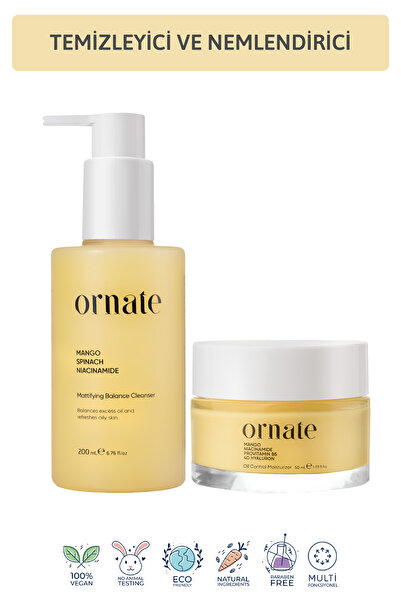 ORNATE Yağlı ve Karma Ciltler için Günlük Temizleyici ve Yağlı Görünümü Azalt...