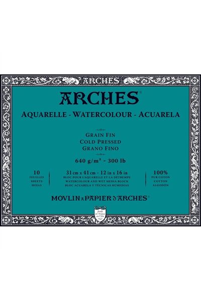 Arches Watercolour Block Cold Pressed 640gr 31x41cm 10 Sayfa