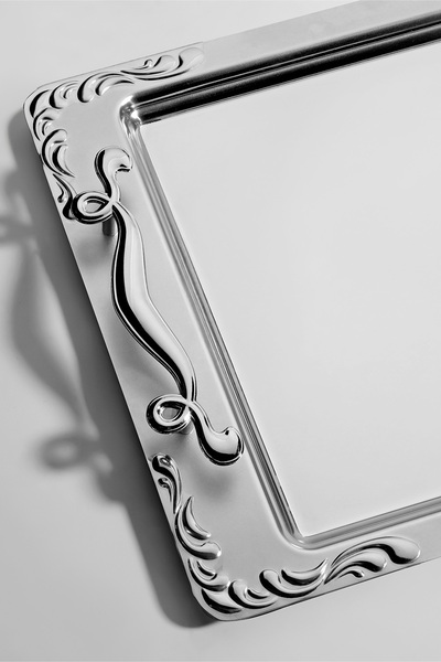Nehir Lalezar Satin Steel Tea Tray