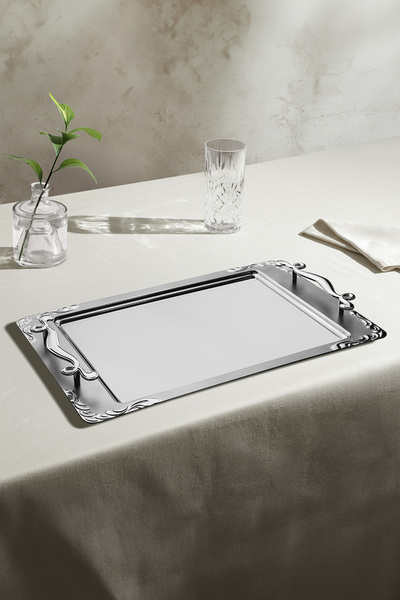 Nehir Lalezar Satin Steel Tea Tray