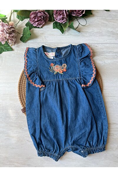 Butik Kız Bebek Kot Tulum