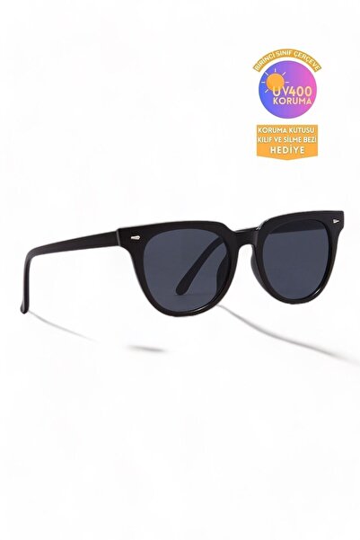 REN accesories Jones Black Lightweight Rectangle Sunglasses - Classic Metal C...