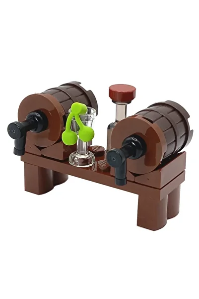 LEGO الملحقات الأصلية المخصصة Moc Minifigure Minifigure Drink Barrel Glass Grape