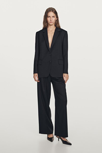 Massimo Dutti %100 serin yün geniş paça pantolon