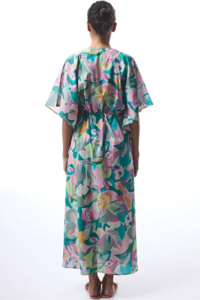 Penti Sheila Kimono with Floral Pattern and Tie Detail