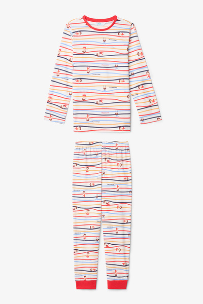 Penti Boys Acrobat Striped Cotton Long Sleeve 2-Piece Pajamas Set