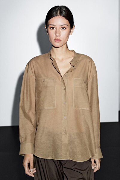 Massimo Dutti Hakim yaka uzun gömlek