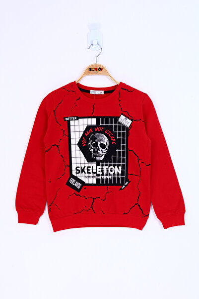 Toontoy Boys' Skeleton Patterned Sweatshirt