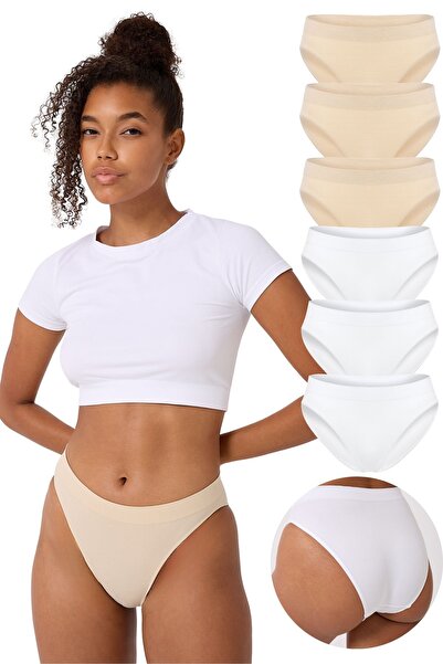 FOREVER MORE Pachet de 6 chiloți de bază fără cusături pentru femei