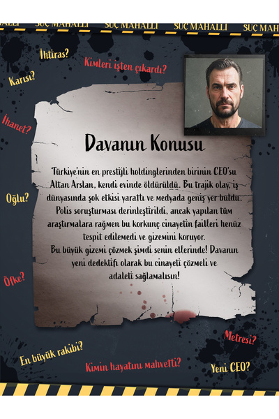 Suç Mahalli Karanlık Gece Davası, Dedektif Kutu Oyunu, Katil Kim, Dedektiflik Oyunu, Suç Çözme, Suçluyu Bul