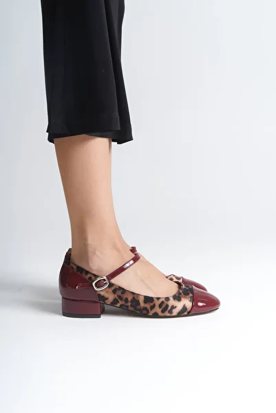 Capone Outfitters Pantofi de damă leopard cu bretele cu toc scurt