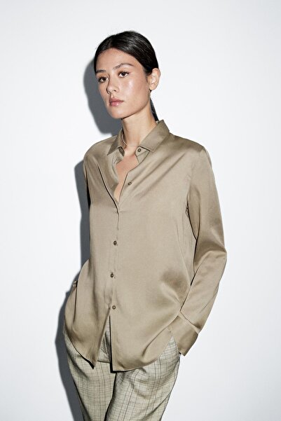 Massimo Dutti Yakalı dökümlü gömlek