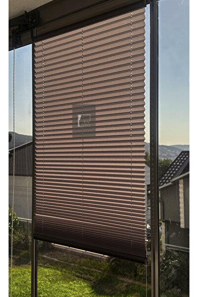 Entextile Kahverengi Plise Perde | Ölçüye Özel Üretim | Cam Balkon & Pimapen ...