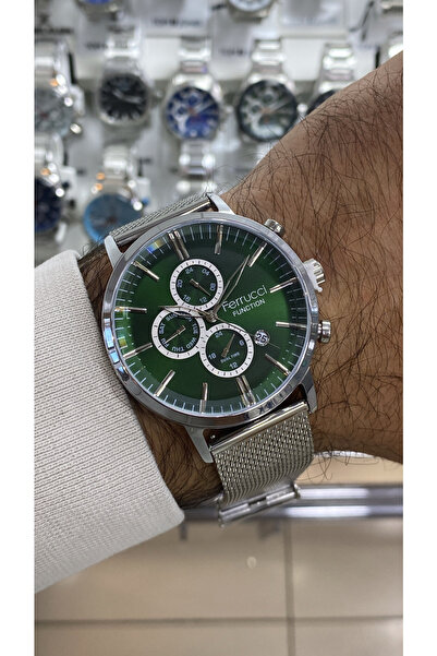 Ferrucci ساعة يد رجالية أصلية من Ferrucci Steel Mesh ضمان لمدة عامين