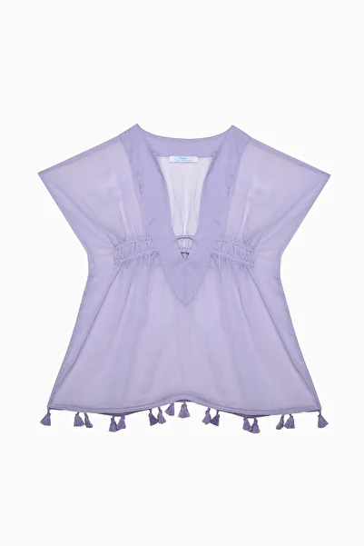 Penti Lilac Girl's Basic V-Neck Short Kaftan