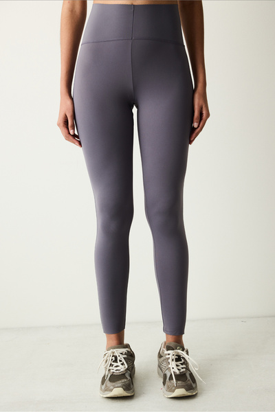 Penti Graue, knöchellange Leggings mit hoher Taille