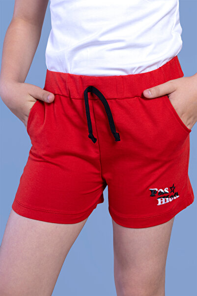 Toontoy Girl's Shorts with Two Side Pockets and Back Print Detail
