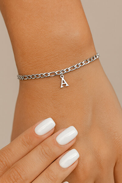 EFAYNU Çelik 2 Adet Harfli Bileklik Sevgili , Çift , Arkadaş , Bilekliği, Kişiye Özel