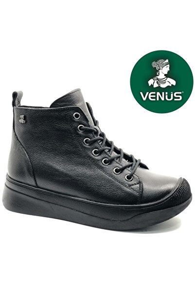 Venüs Γυναικείες ορθοπεδικές μπότες από γνήσιο δέρμα Pomelo ΜΑΥΡΟ