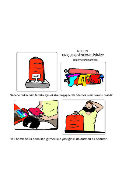 unique-g fashion accesories Seyahat Boyun Yastığı/Gizli Çanta Ekstra Bagaj Ücretine Son
