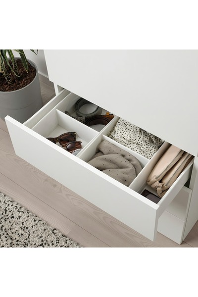 IKEA Box with Compartments, White, 20x34x10 cm