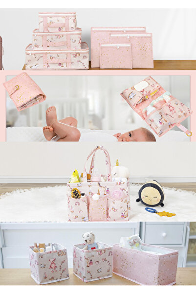 FORSACE Newborn Baby Care Set Consisting of 9 Pieces Pink (Suitcase-Set-3-Drawer-Bottom-Care-Care-Bag)