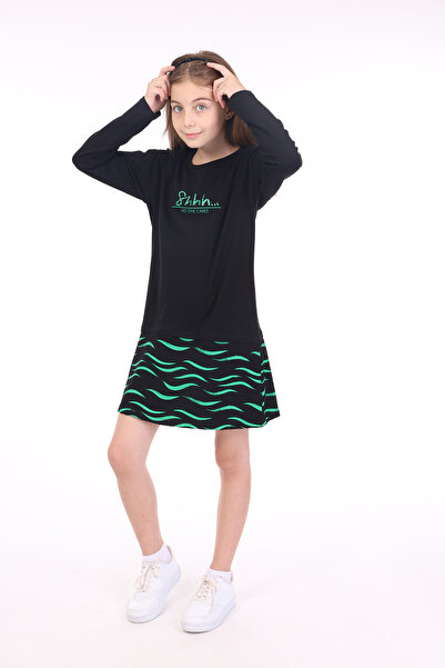 Toontoy Φόρεμα για κορίτσια με λαιμόκοψη με πέτρα κεντημένο B με τύπωμα