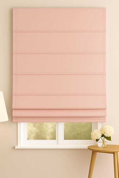 perastore Katlamalı Fon Perde – Pudra Pembe Blackout Karartma