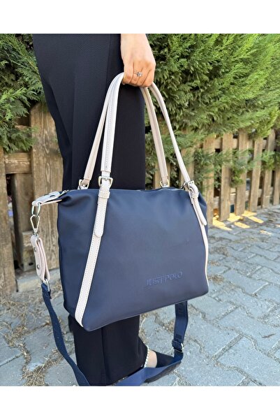Just Polo Original Women's Navy Blue Large Size Hand and Shoulder Bag