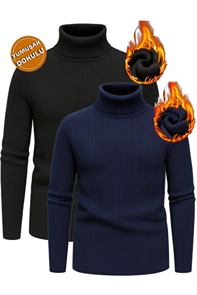 EMKA GİYİM Pulover cu guler înalt, set de 2 bucăți