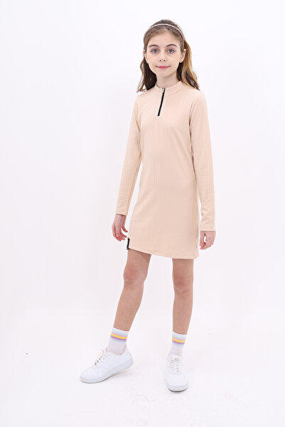 Toontoy Girl's Half Zipper Dress