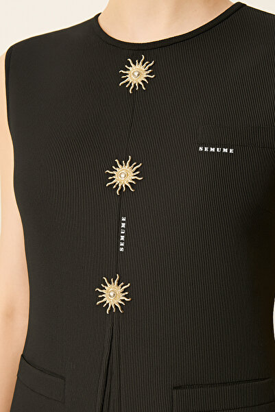 SEMUME Özel Tasarım Güneş Model Gold Kaplama Metal Düğme 4 Cm 1 Paket 4 Adet