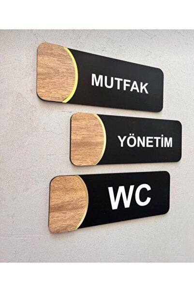 Yönline Orbit Serisi Kapı İsimliği 3'lü Set (Mutfak / Yönetim / WC)