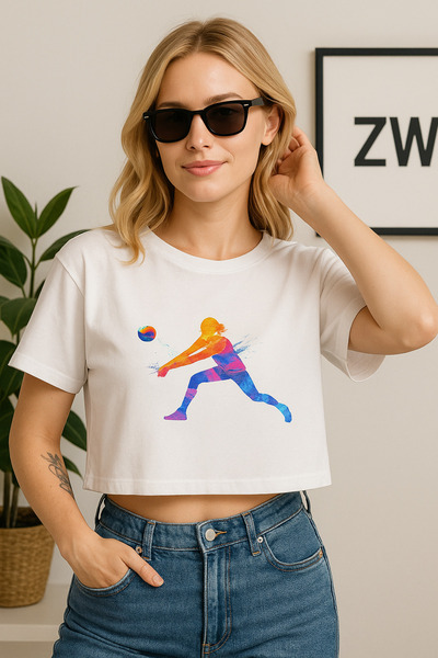 ZOKAWEAR Tricou oversize cu imprimeu sportiv pentru jucător de volei