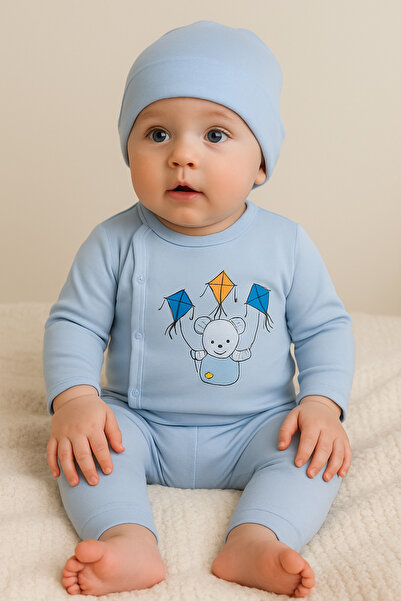 minella kids طقم مزدوج قطن 100% 0-3 أشهر