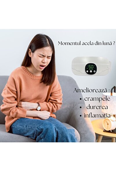 OEM Dispozitiv incalzire si masaj dureri menstruale, 4 trepte temperatura, portabil, alb