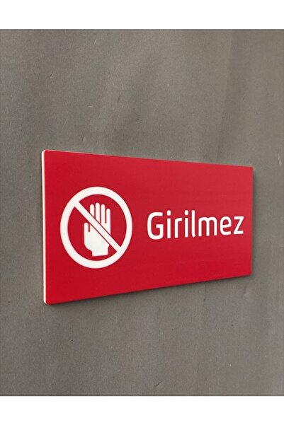 Yönline لافتة تحذيرية ذاتية اللصق باللون الأحمر