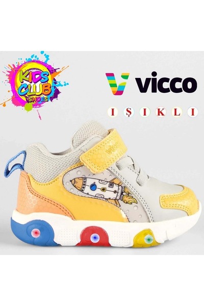 Kids Club Shoes Vicco Rocky Phylon Rubber Sole Orthopedic Lighted Children's Boots Gray