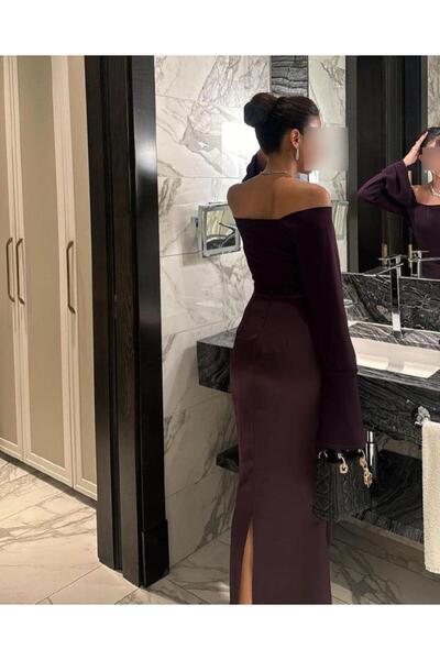 MEZON FASHION فستان بني ناعم